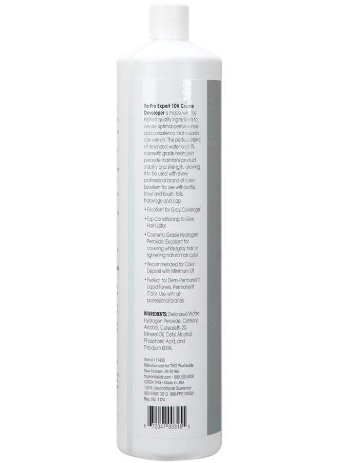 ForPro Professional Collection ForPro Expert 10 Volume Crème Developer for Hair Lightening, Gray Coverage & Color Deposit with Minimum Lift, 32 Fl Oz - Image 3